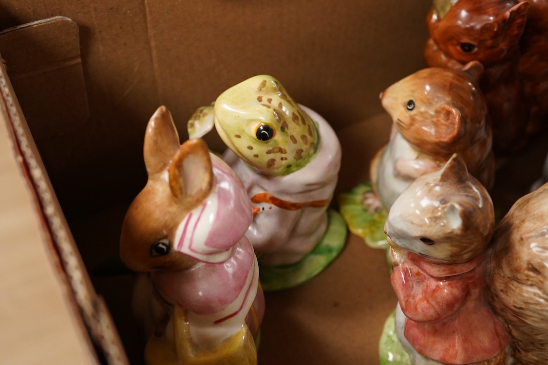 Nineteen Beatrix Potter character stamped F Warne and Co, Beswick, 10cm